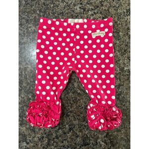 Sew‎ Sassy Pink Polka Dot Ruffle Leggings Girls Size 2 Boutique Pants